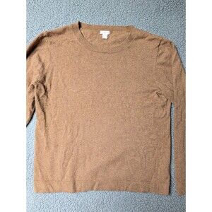 J Crew Sweater Mens Size XL Brown Wool Blend Crewneck Pullover Neutral Basics